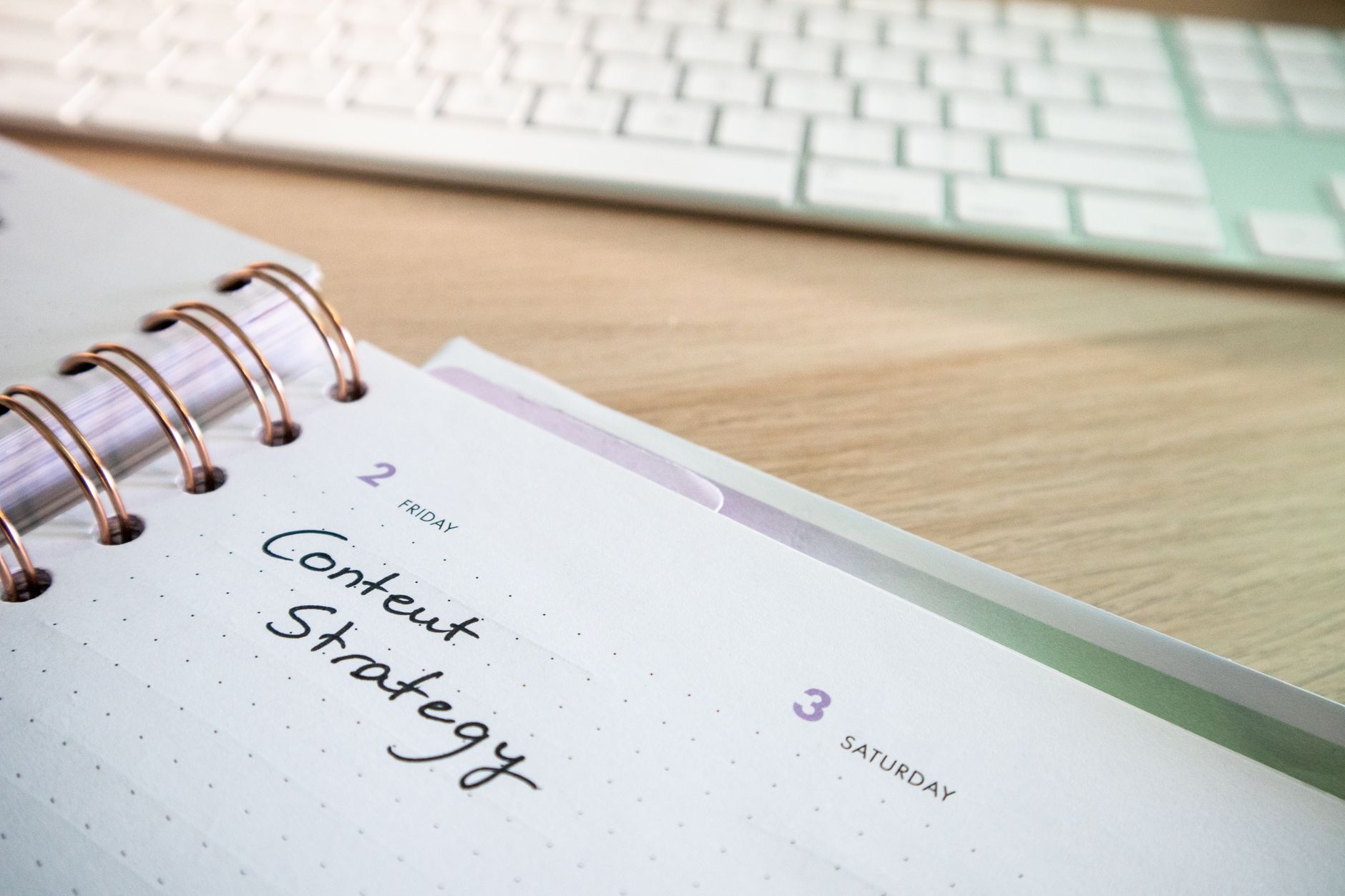 note written in planner with black ink