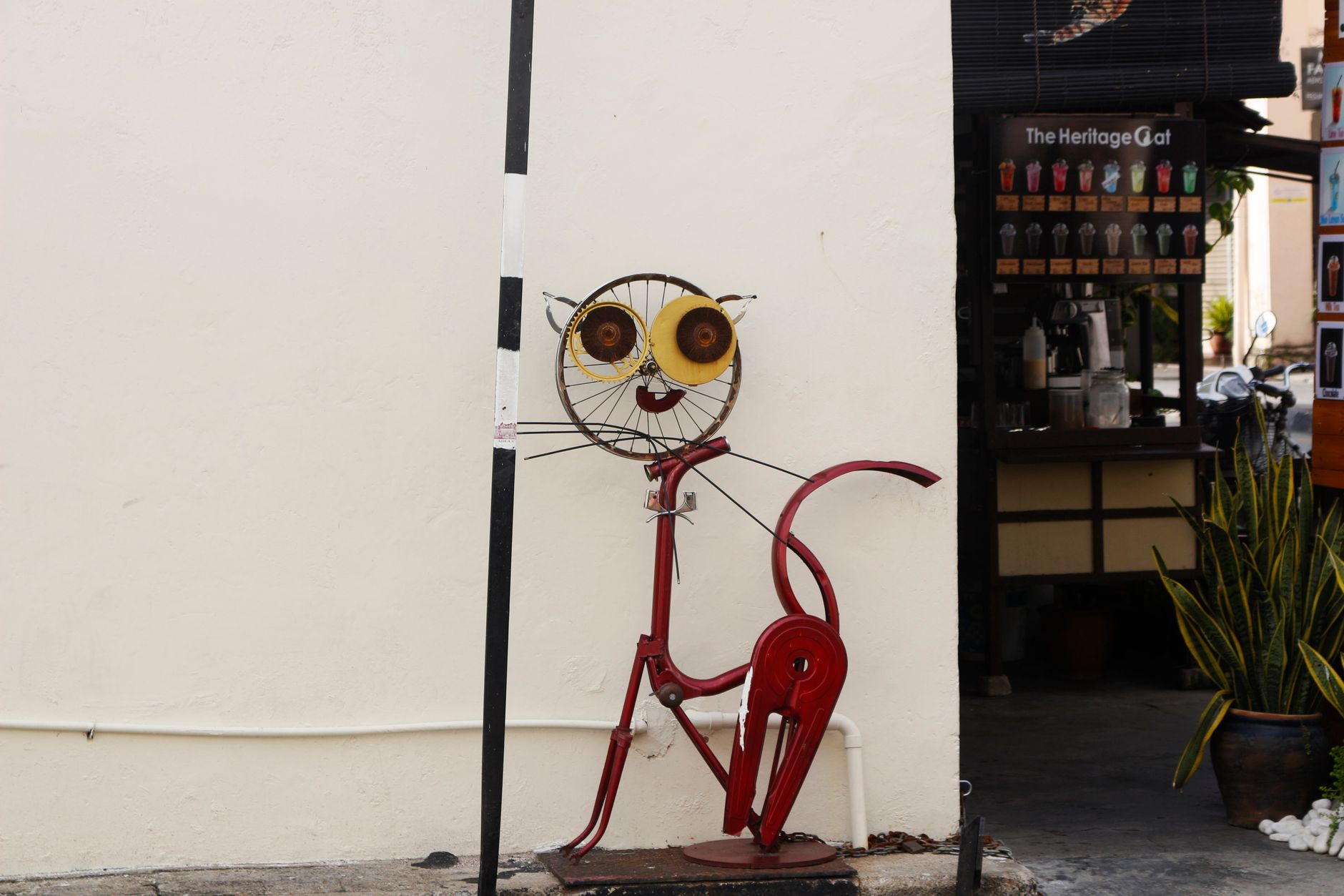 quirky bicycle sculpture in penang street